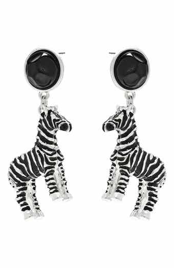 Zebra Drop Earrings