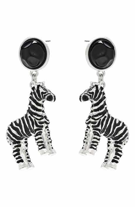 EYE CANDY LOS ANGELES Zebra Drop Earrings