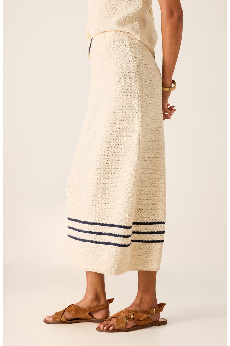 Paley Crochet Midi Skirt, Alternate, color, Ecru/Navy