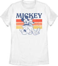 Mickey & Friends Women's Mickey & Friends Retro Pluto and Mickey Mouse Graphic T-Shirt
