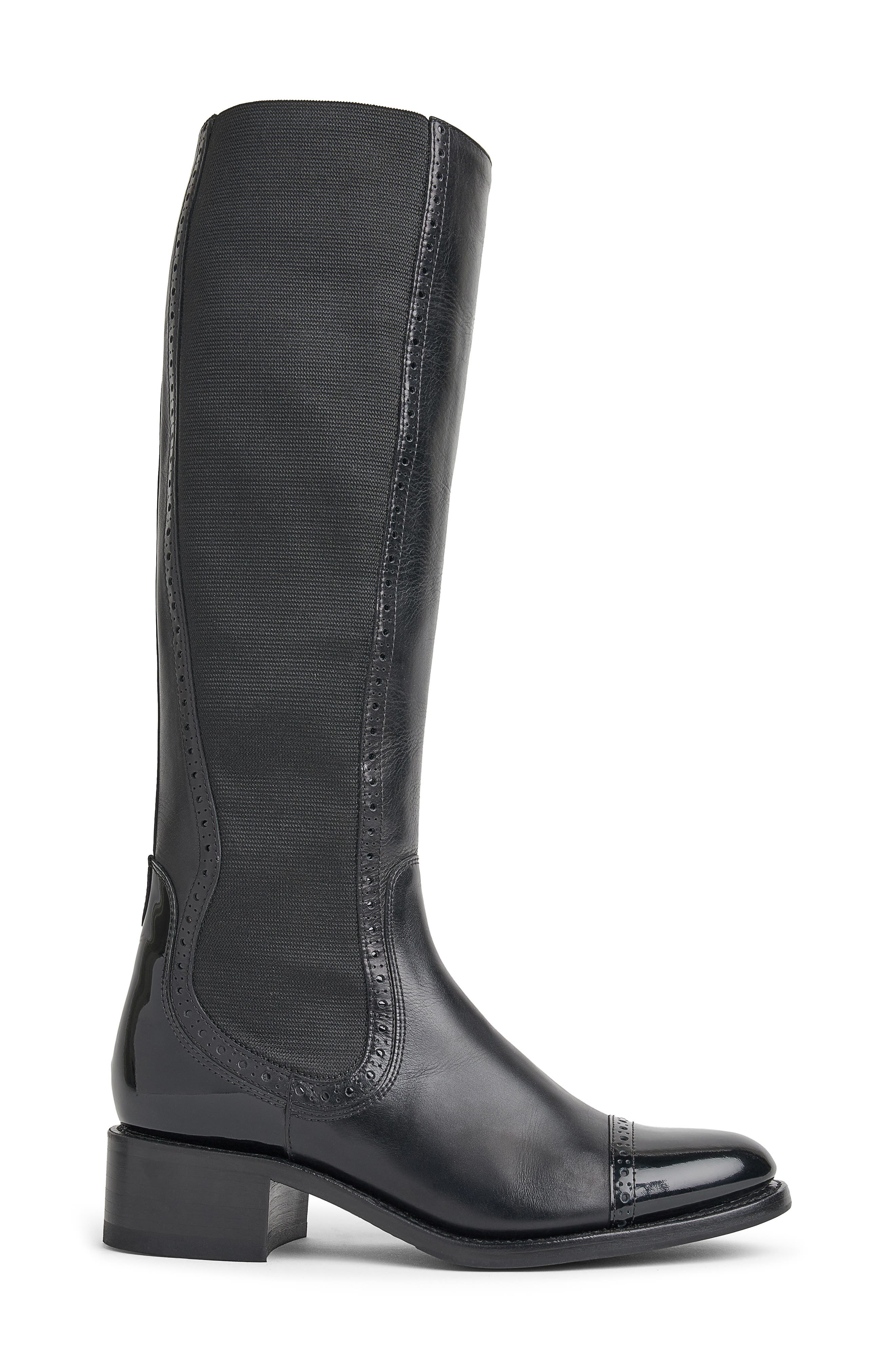 The Office of Angela Scott Ms. Brigitte Leather Boot, Alternate, color, Black