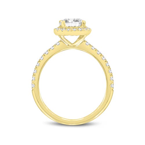 Luvmyjewelry 14k Yellow Gold Round Cut Lab Grown Diamond Halo Engagement Ring In 14k Yellow Gold
