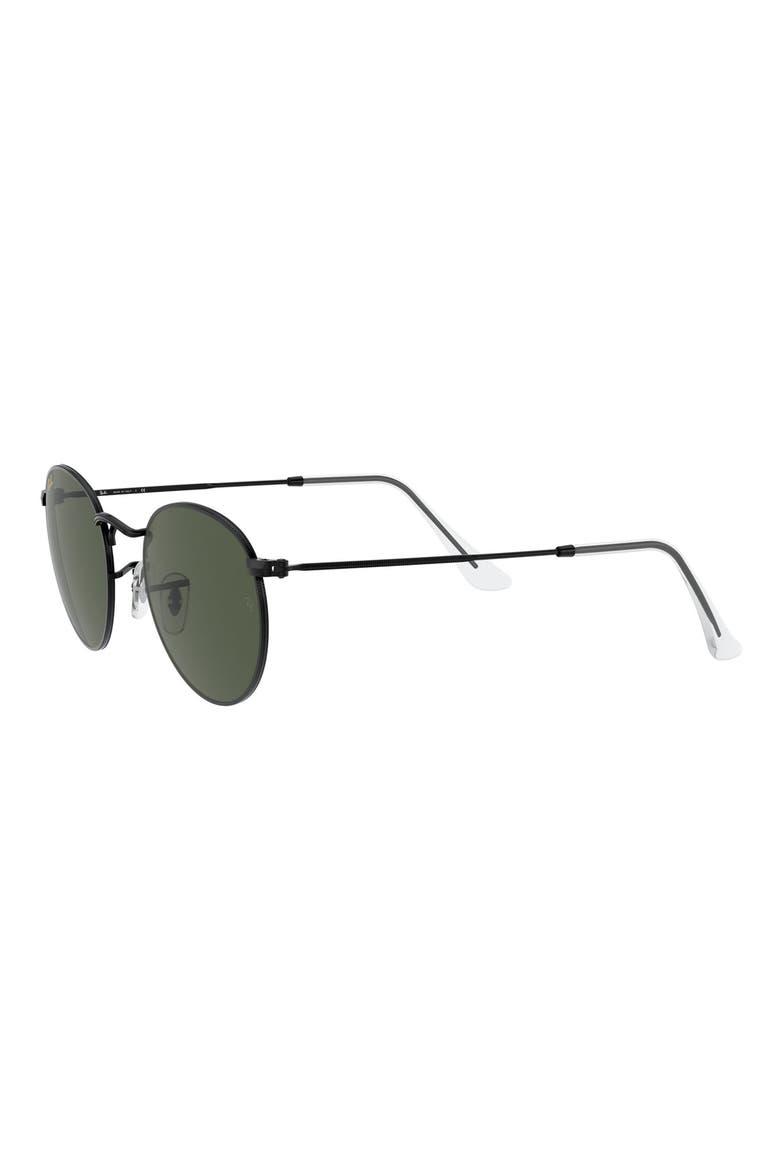 47mm Round Sunglasses, Alternate, color, SHINY BLACK