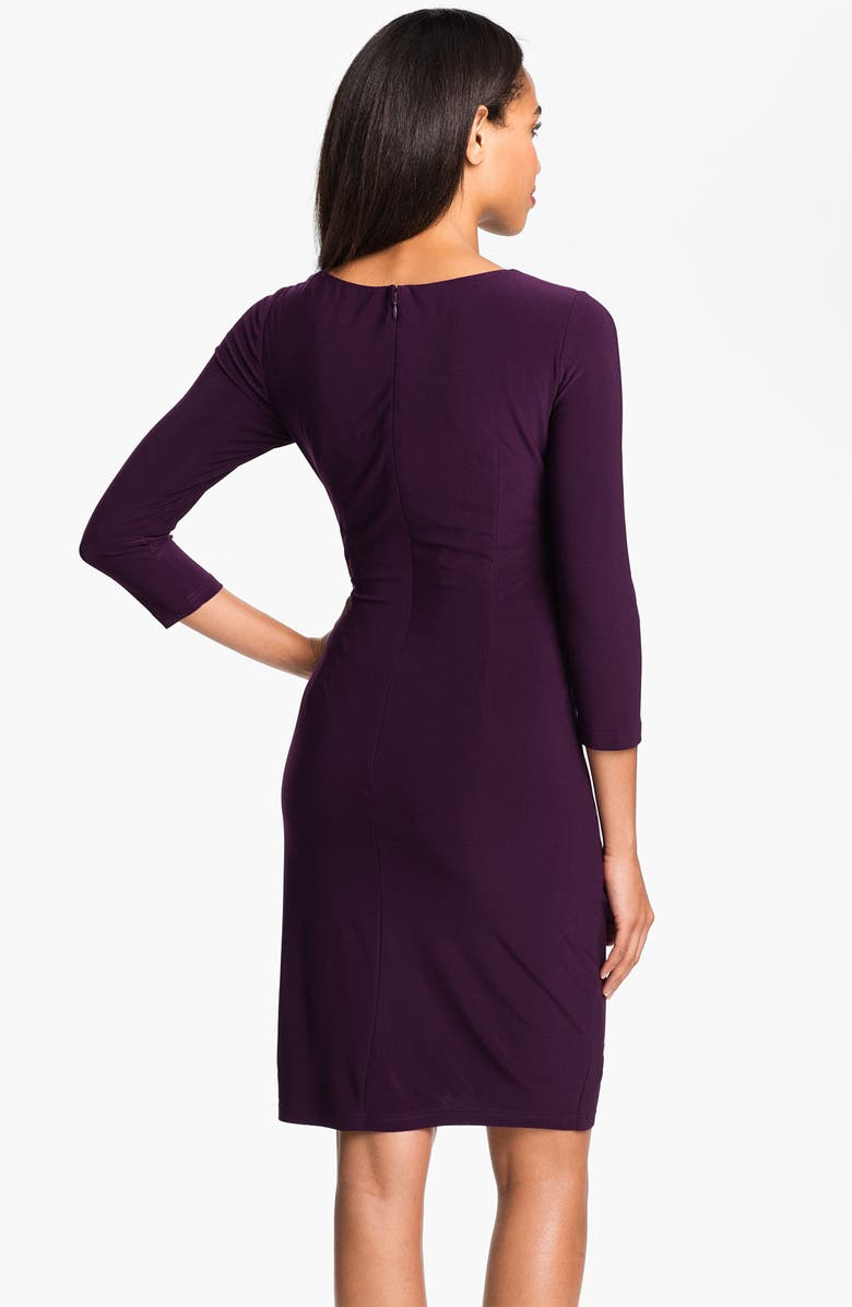Adrianna Papell Asymmetrically Ruched Jersey Dress, Alternate, color, 