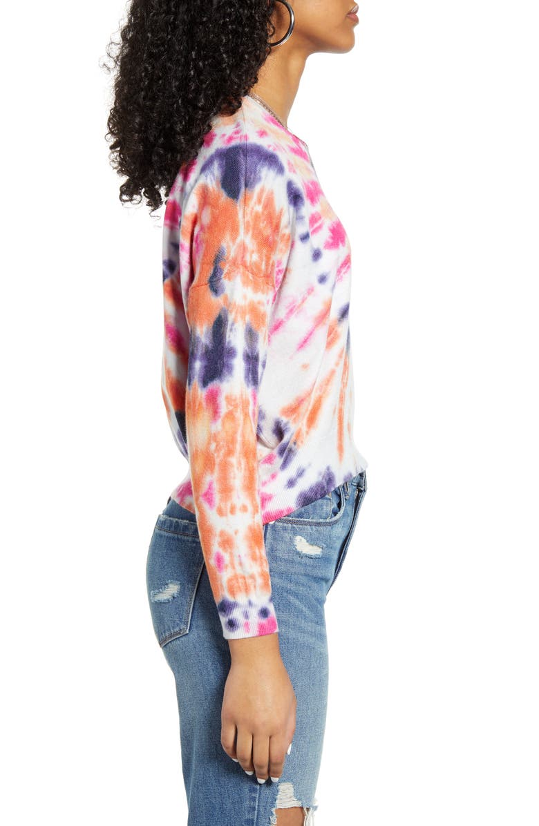 BLANKNYC Rainbow Tie Dye Crop Sweater, Alternate, color,