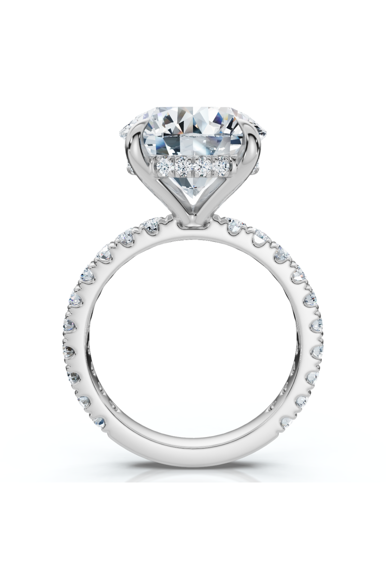 Certified 7Ct Diamond Hidden Halo Engagement Side Halo Ring Lab Grown, Alternate, color, 14k White Gold