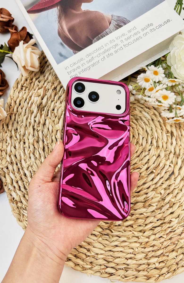 Auramma Crinkles iPhone 17 Pro Max, Alternate, color, Fuchsia