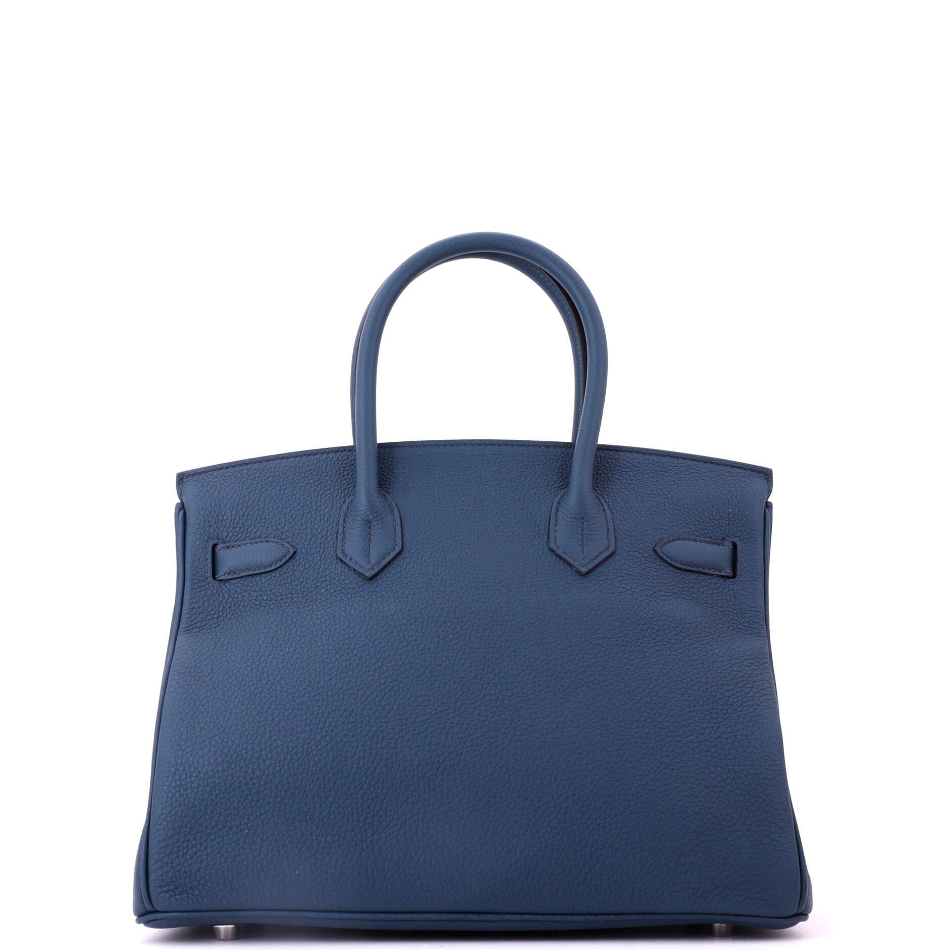 Pre-Owned Hermes Birkin Handbag Blue Togo with Palladium Hardware 30, Alternate, color, Bleu De Prusse