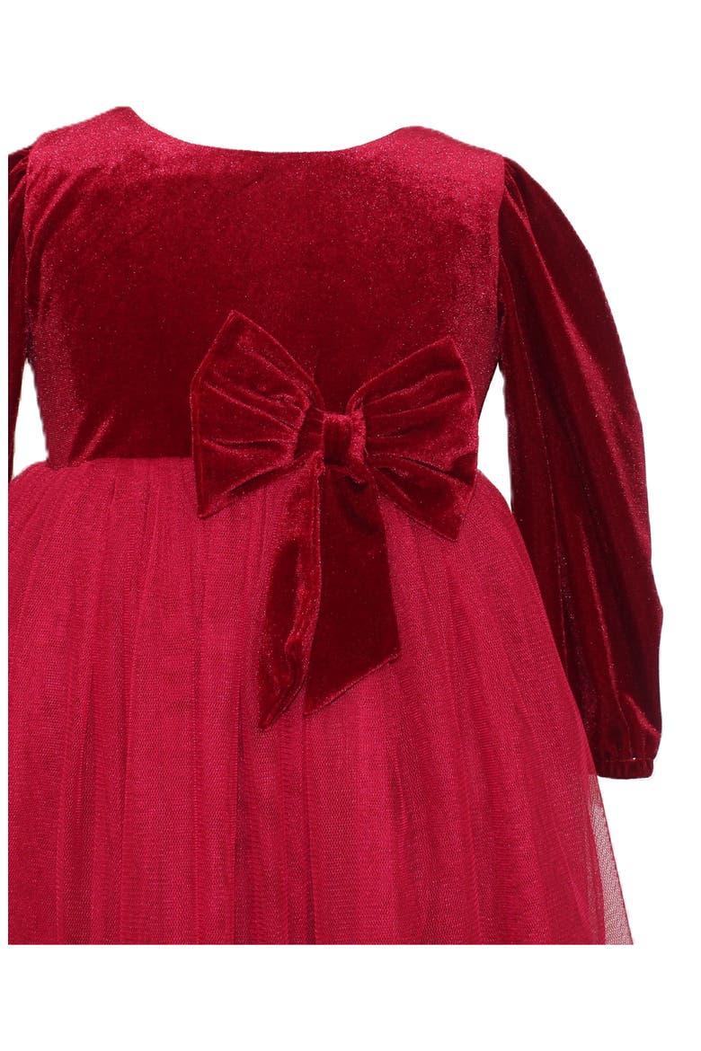 Kids' Velvet & Tulle Party Dress, Alternate, color, RED