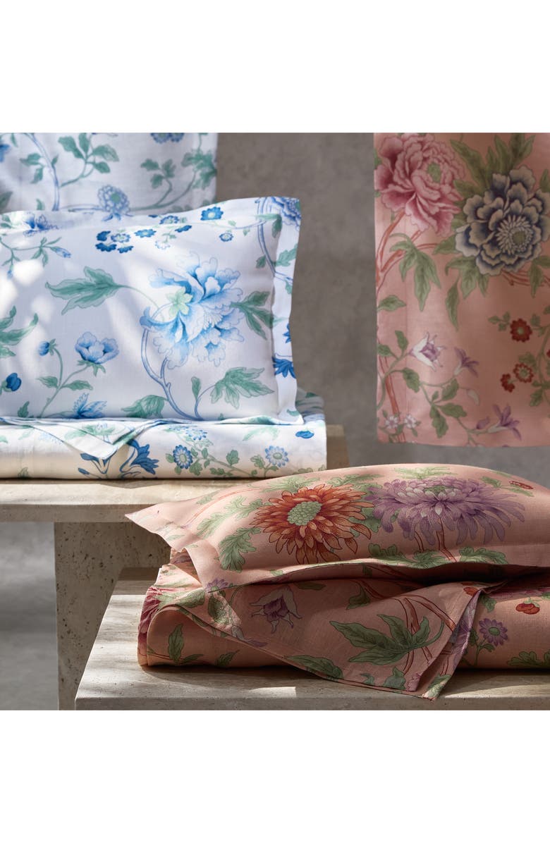 Matouk Simone Linen Fitted Sheet, Alternate, color, Apricot