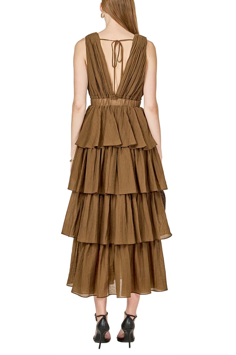 Tiered Maxi Dress, Alternate, color, CHOCOLATE