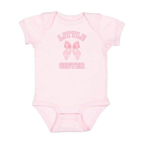 Sweet Wink Little Sister Bow Short Sleeve Bodysuit In Pink