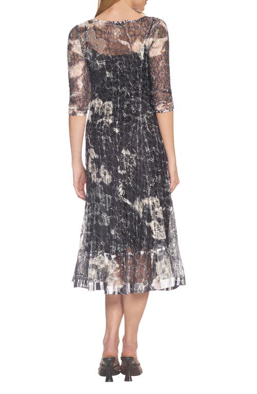 Komarov Lace Overlay Cocktail Dress In Gray