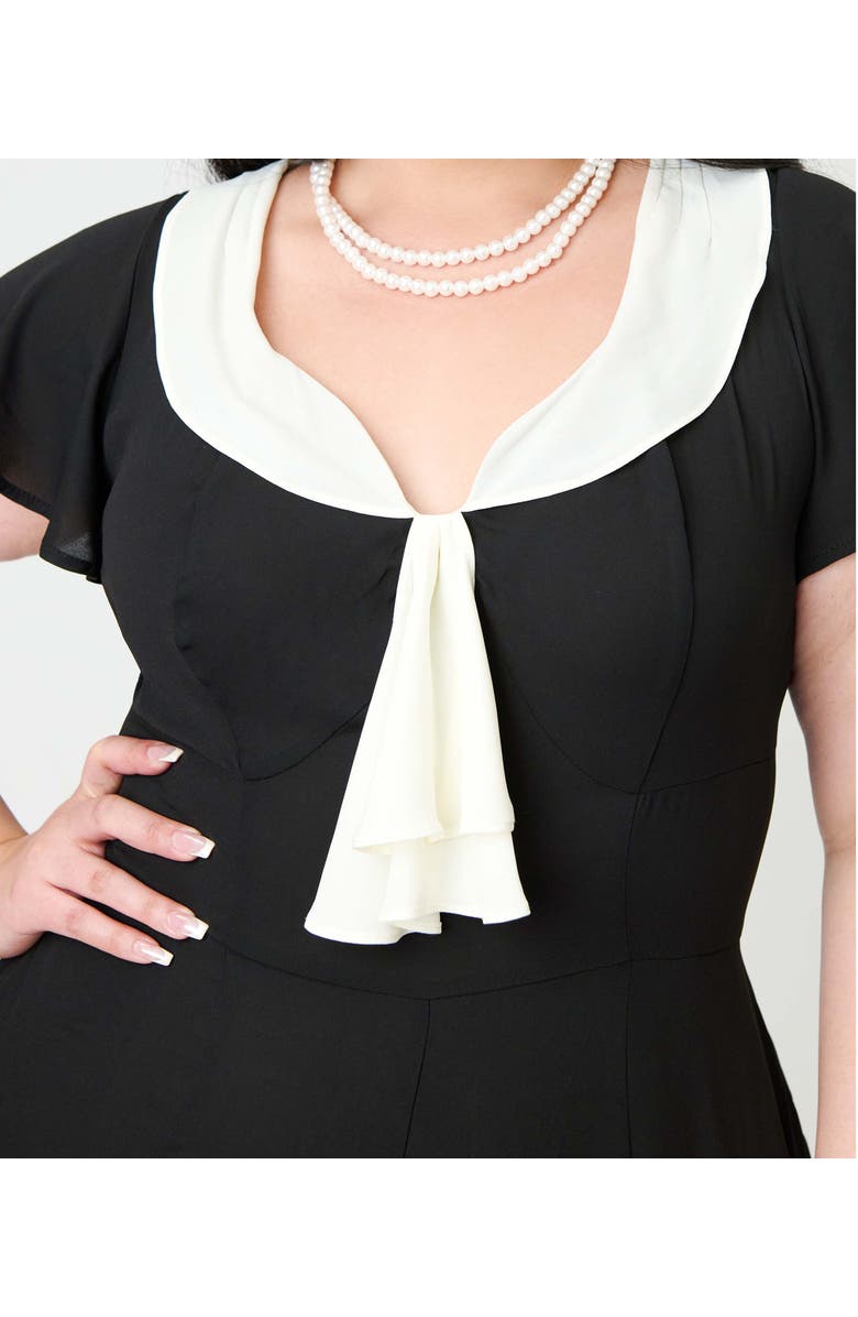 Unique Vintage Plus Size Wide Leg Jumpsuit, Alternate, color, Black & White Accent