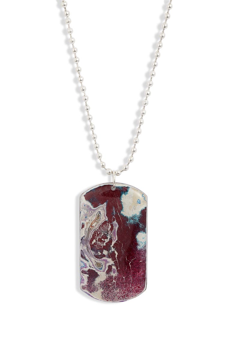 Jayson Long Dog Tag Pendant Necklace, Alternate, color, MAROON