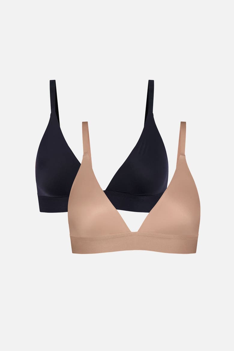 Glacé Triangle Bra, Main, color, Buff and Black