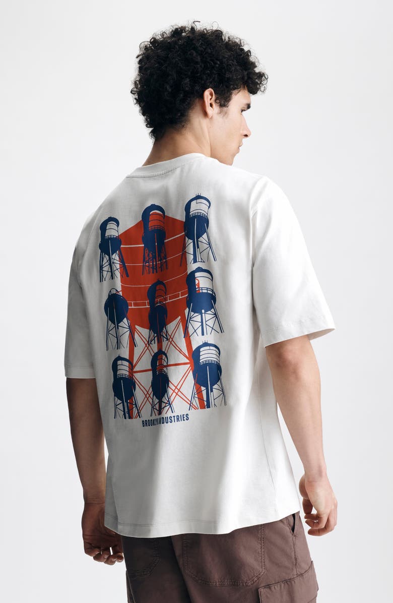 Brooklyn Industries Loose Fit Water Tower Cotton Graphic T-Shirt, Alternate, color, 