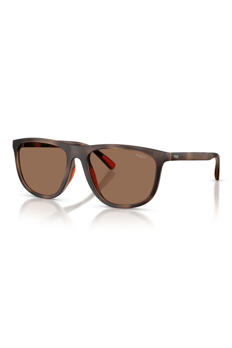 57mm Pillow Sunglasses, Alternate, color, MATTE DARK HAVANA / DARK BROWN
