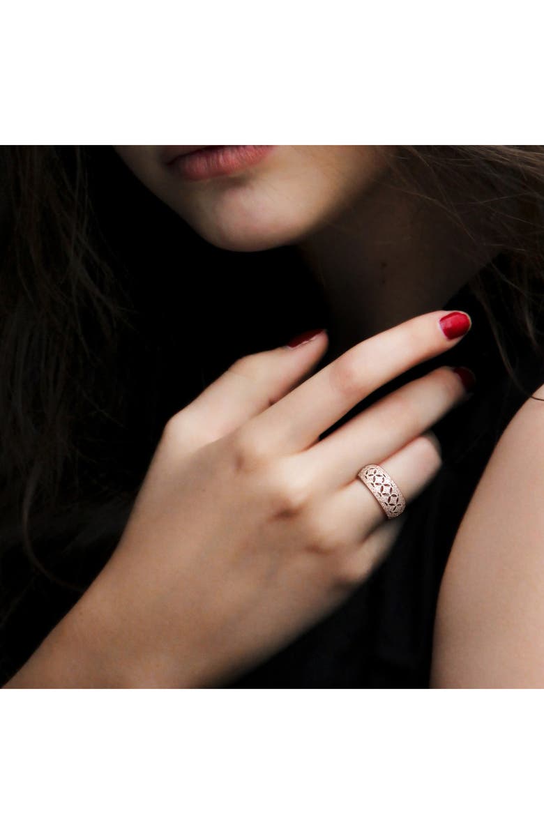 DELMAR Sterling Silver Diamond Wide Band Ring - 0.096ct, Alternate, color, Silver