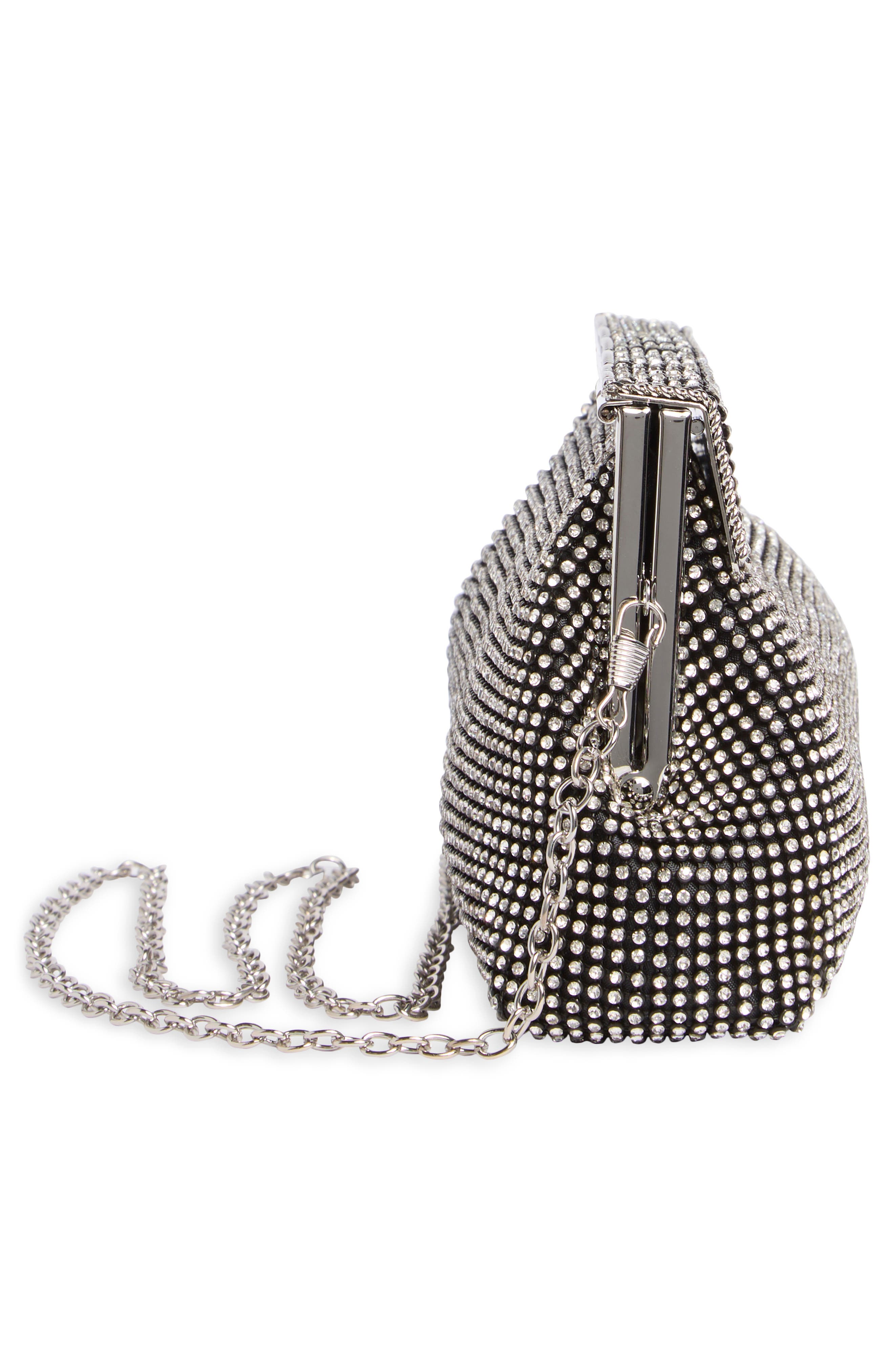 BCBG Shimmer Frame Clutch, Alternate, color, Black