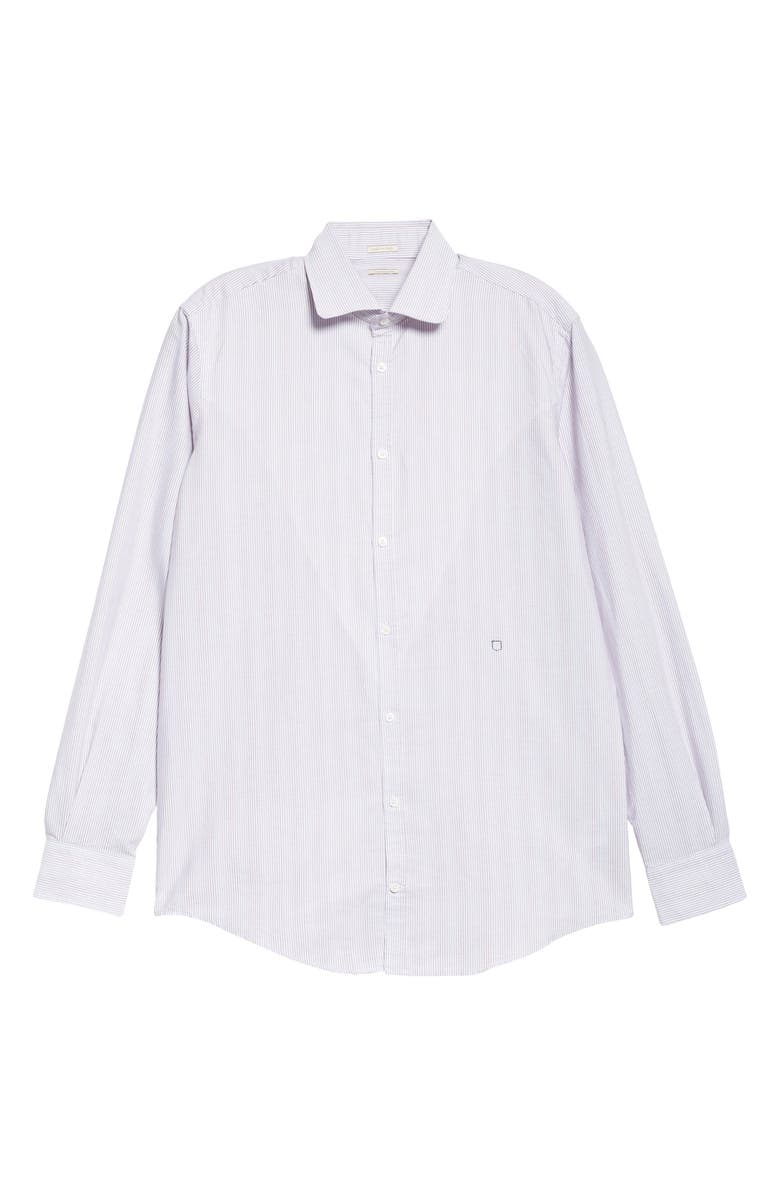 Massimo Alba Canary Stripe Cotton Button-Up Shirt, Alternate, color, Ruggine