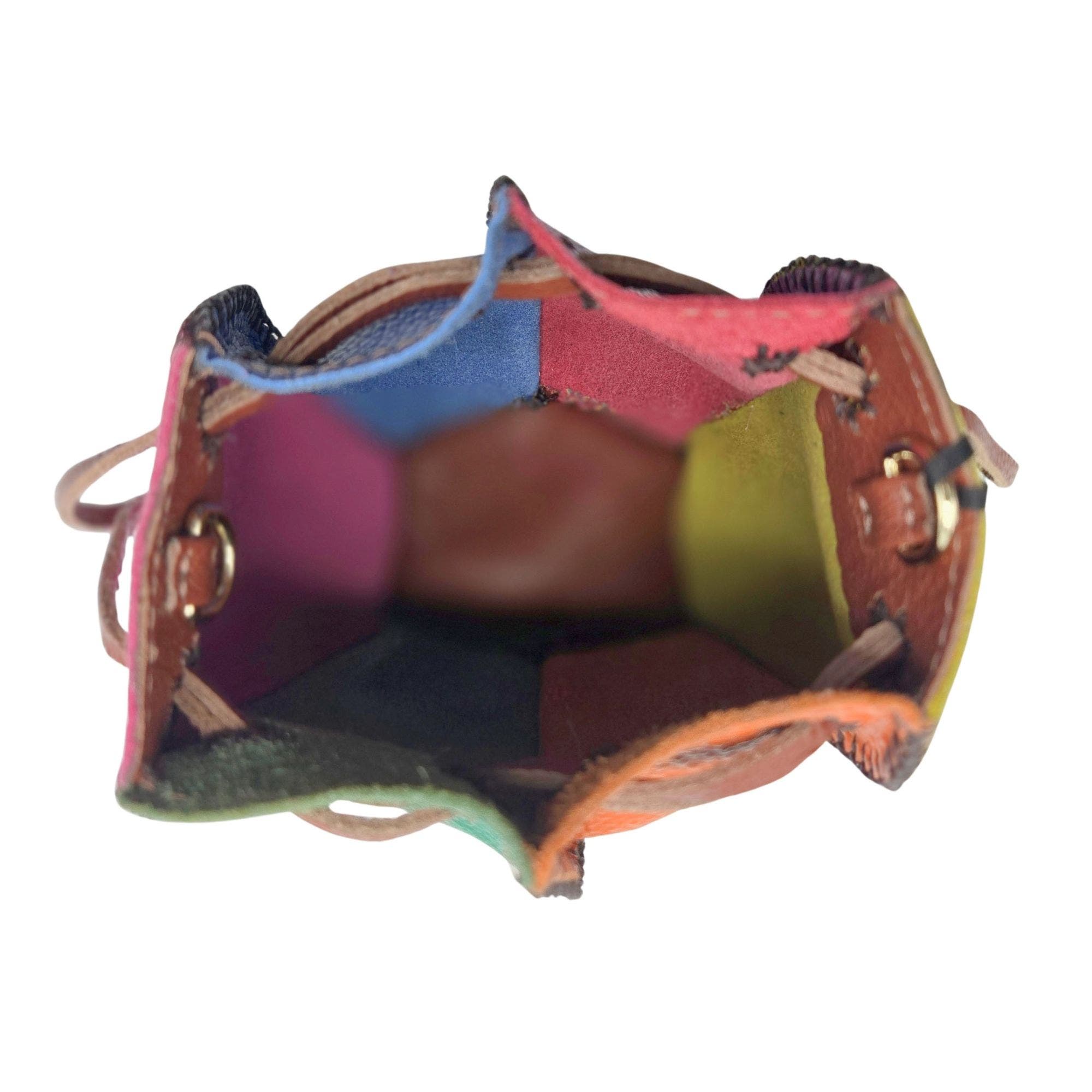 Mini Bucket Pouch Leather Bag, Alternate, color, Rainbow