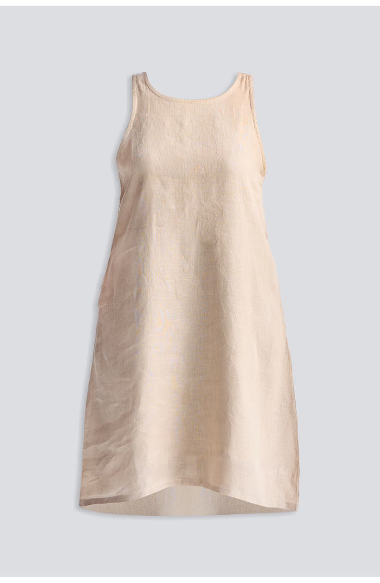Reistor Hemp Short Dress with Back Embroidery, Alternate, color, Beige