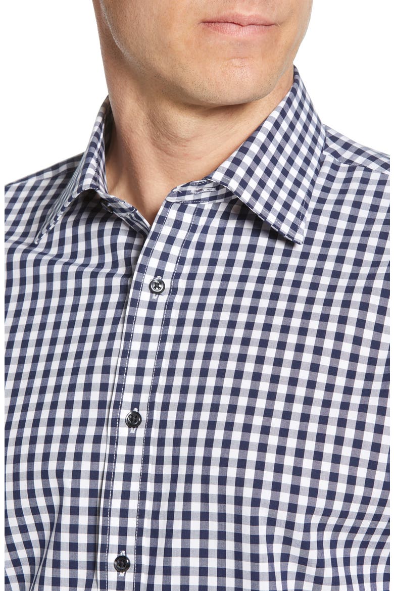 Tech-Smart Traditional Fit Stretch Check Dress Shirt, Alternate, color, NAVY PEACOAT