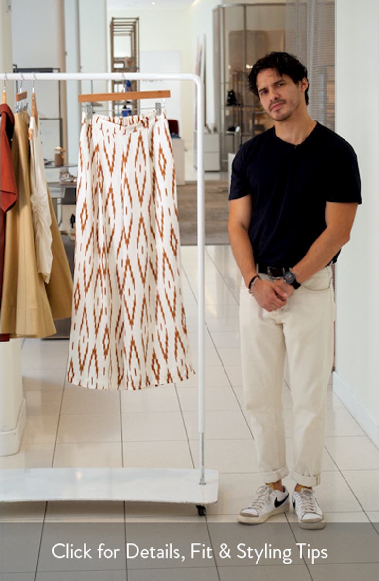 Ikat Print Wide Leg Drawstring Pants, sales video thumbnail