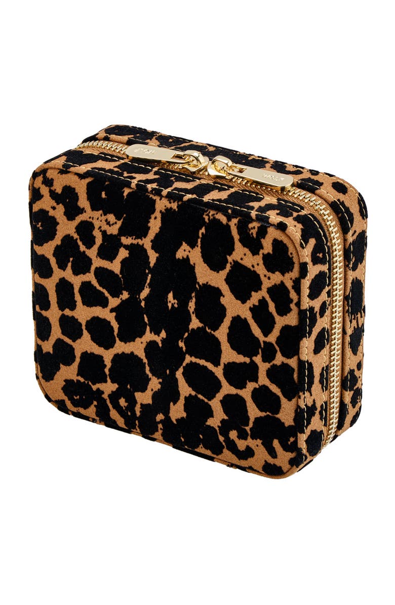 WOLF Savanna Leopard Print Jewelry Zip Case, Alternate, color, Tan/Black