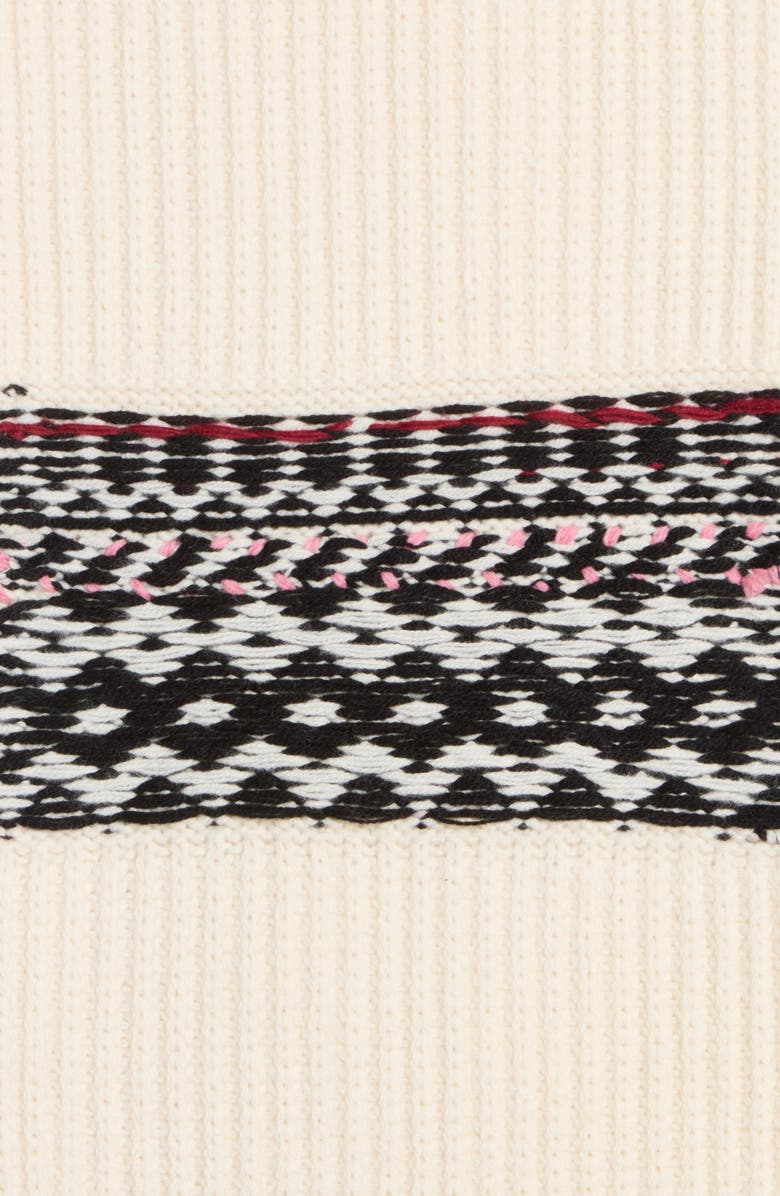 rag & bone Leigh Fair Isle Wool Blend Scarf, Alternate, color, Ivory