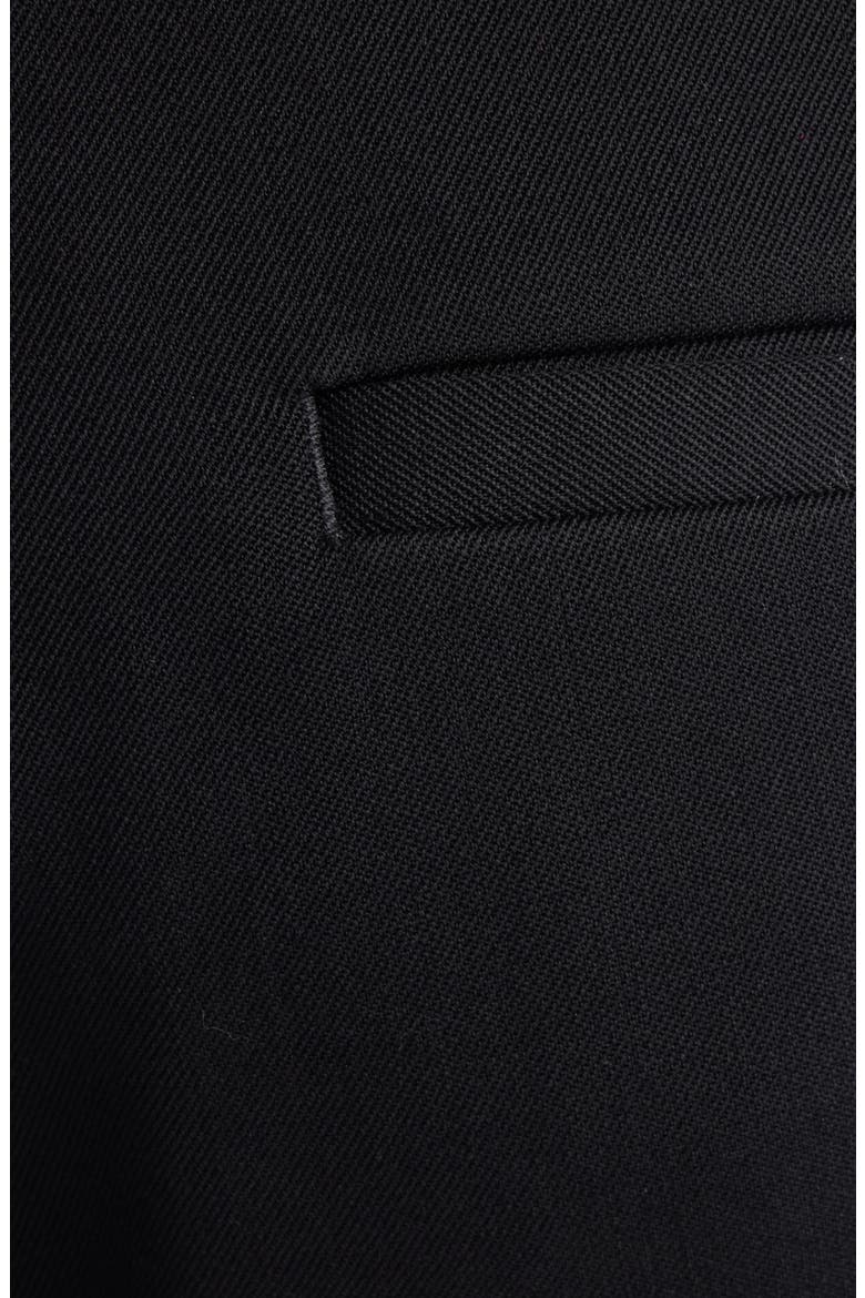 Slim Fit Pleated Tailored Wool Stretch Twill Pants, Alternate, color, 1000 BLACK