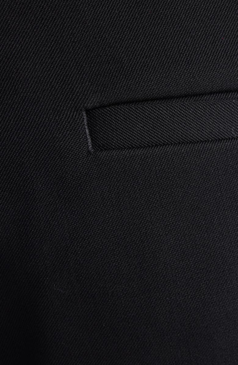 Balenciaga Slim Fit Pleated Tailored Wool Stretch Twill Pants, Alternate, color, 1000 Black