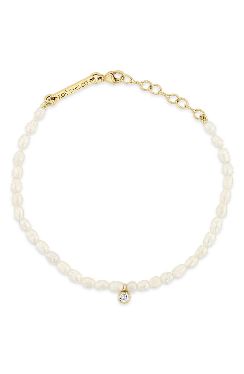 Zoë Chicco Pearl & Diamond Bracelet, Alternate, color, 14K Yellow Gold
