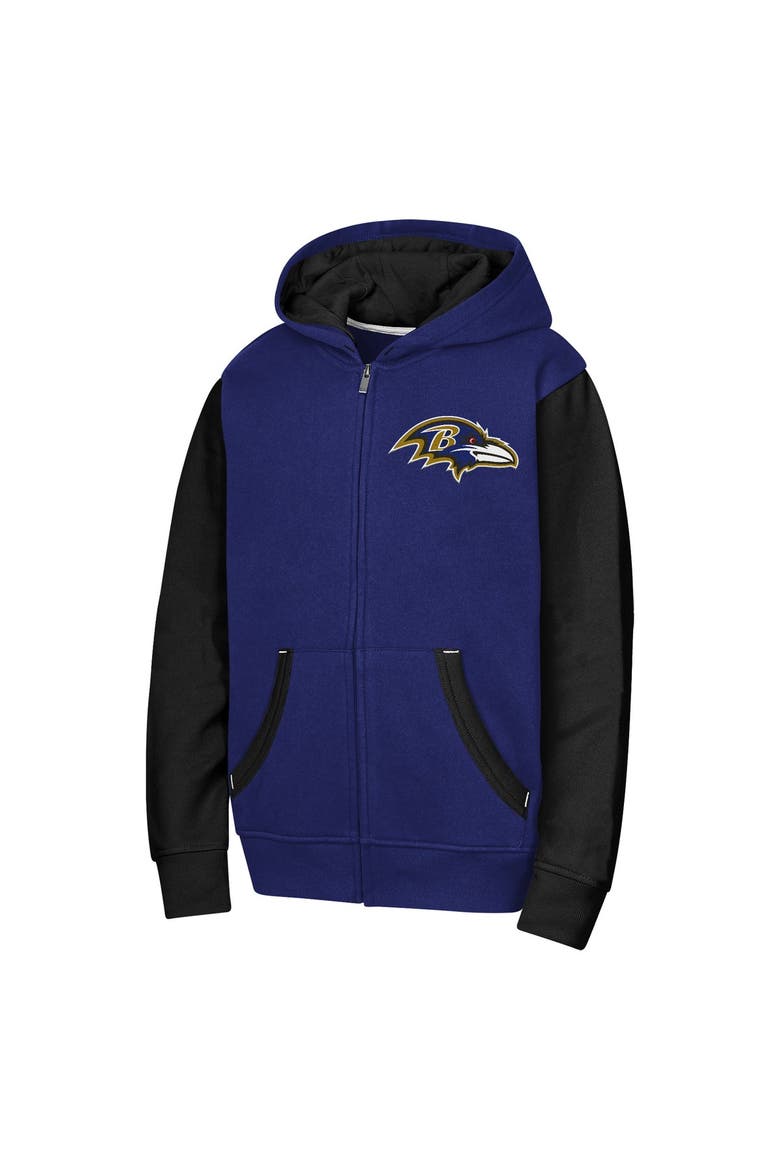 Youth Outerstuff Purple Baltimore Ravens Stadium Colorblock Full-Zip Hoodie, Alternate, color, Purple