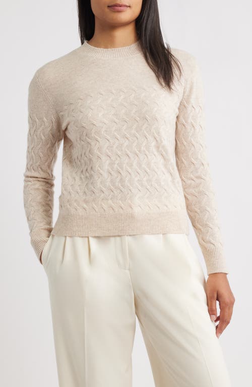 Griffen Wondering Cable Wool & Cashmere Crewneck Sweater in Oat  product
