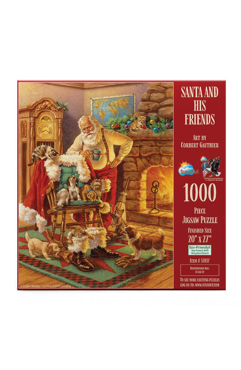 Sunsout Santa and His Friends 1000 piece Jigsaw Puzzle for Adults, Alternate, color, Multicolor