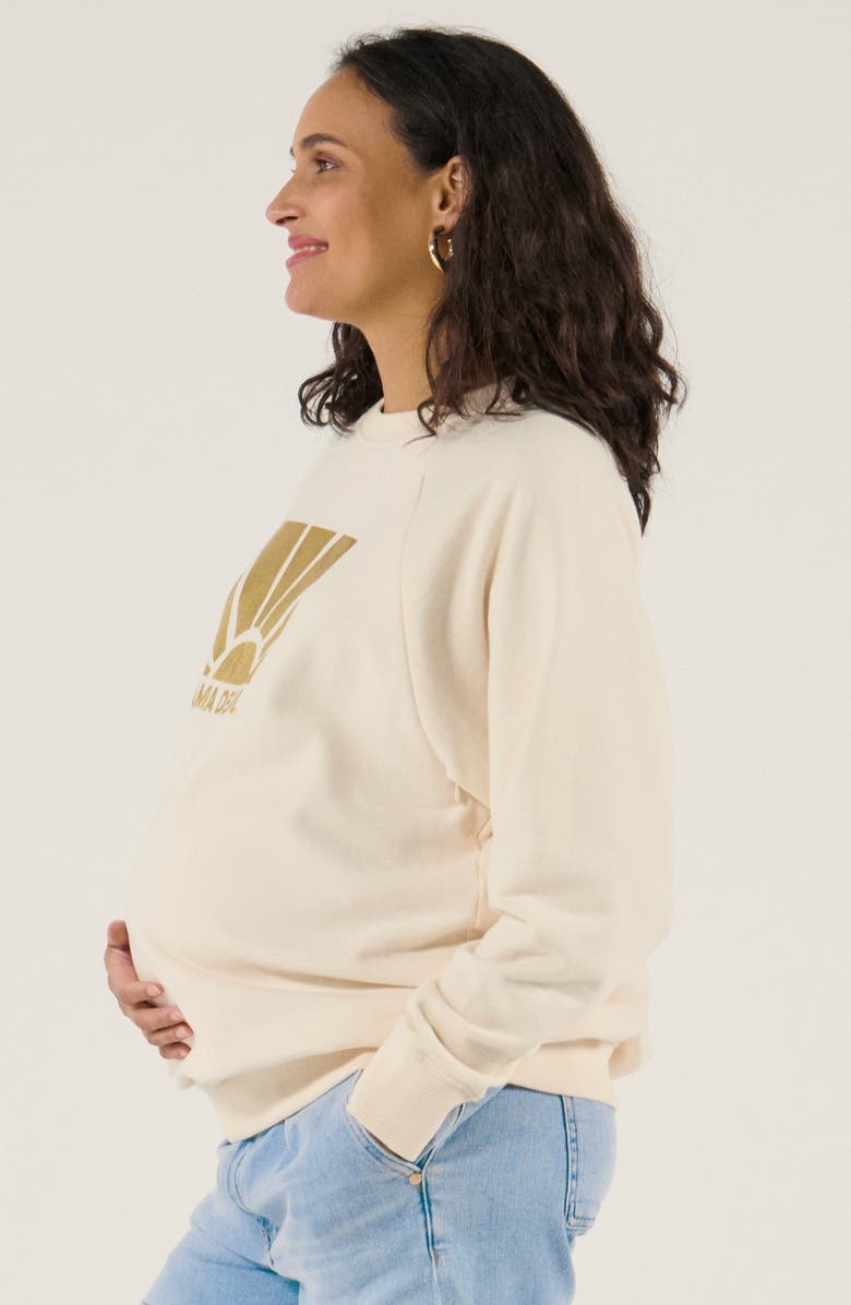 Cache Coeur Maternity and Nursing Print Sweat Sunny, Alternate, color, Ecru