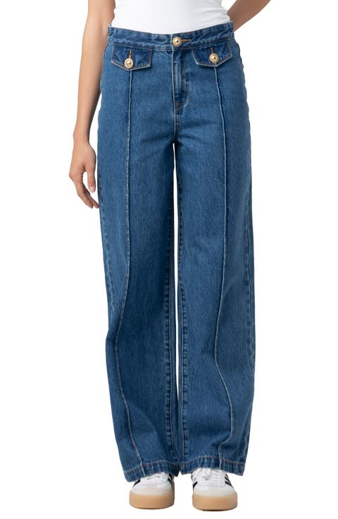The Franklin Pintuck High Waist Wide Leg Jeans (Hands Down)