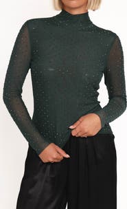 Petal & Pup Alejandra Embellished Mesh Top