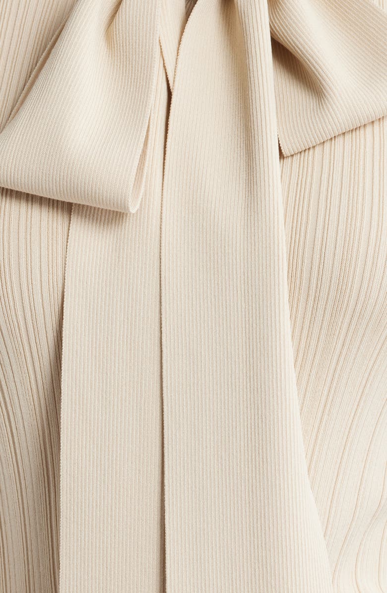 rag & bone Gianna Tie Neck Rib Sweater, Alternate, color, Beige