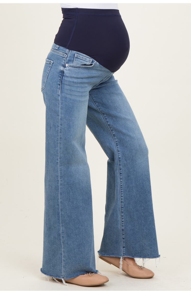 PinkBlush Distressed Relaxed Wide Leg Maternity Jeans, Alternate, color, 
