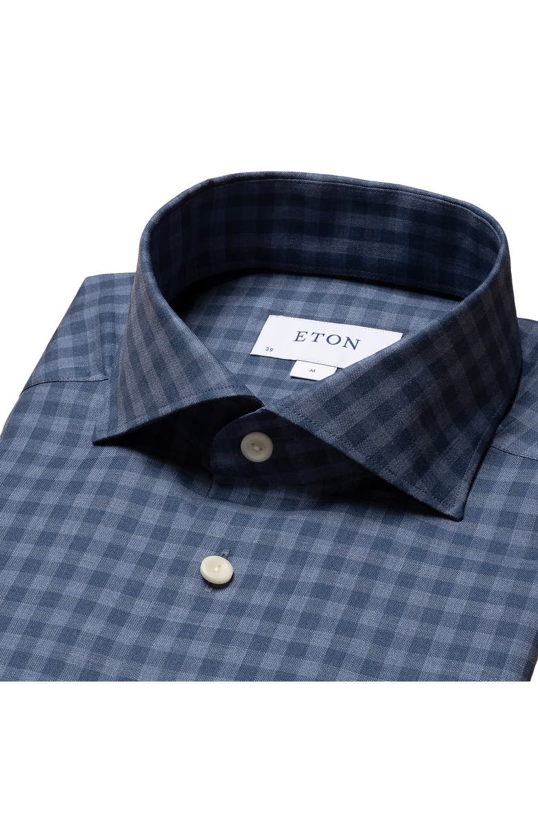Eton Slim Fit Check Flannel Shirt, Alternate, color,