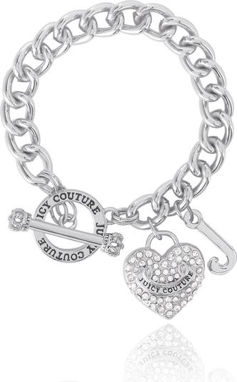 Toggle Bracelet with Crystal Heart Charm