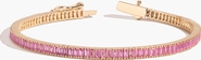 Aurate New York Lab Grown Pink Sapphire Baguette Tennis Bracelet