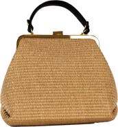 Persaman New York Isla 18 Raffia Satchel Bag
