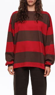 BIMBA Y LOLA Oversize Striped Long T-shirt