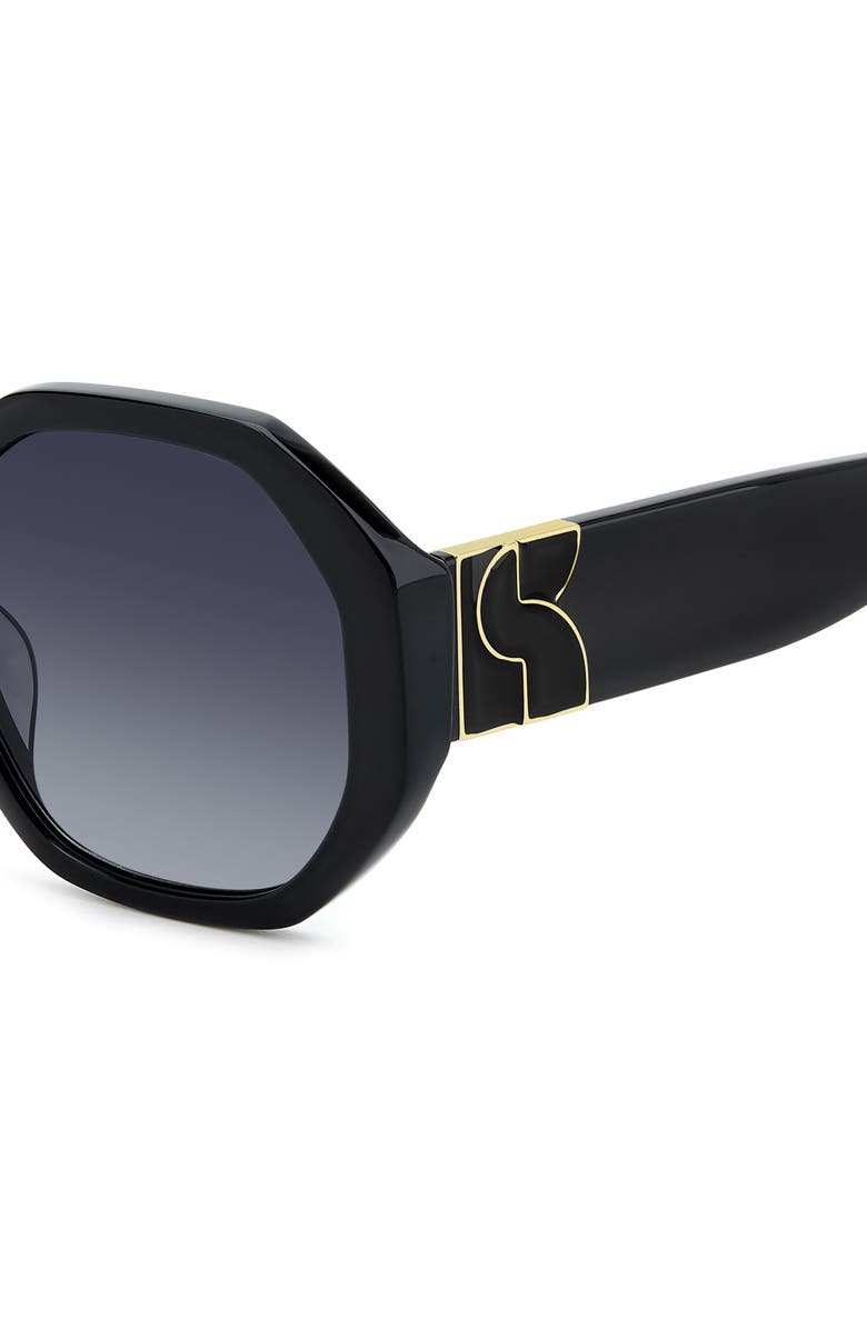 Kate Spade New York flynnie 54mm geometric sunglasses, Alternate, color, Black/ Dark Grey