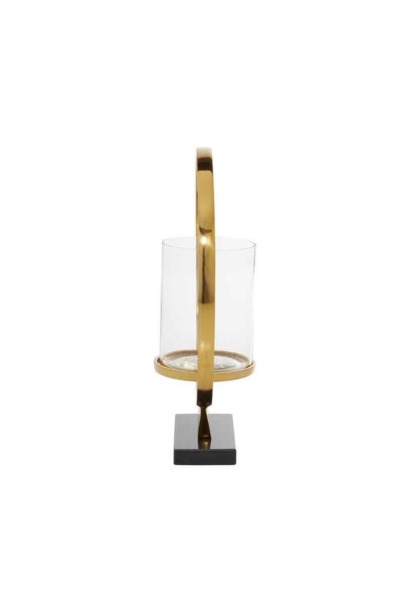 WILLOW ROW Gold Aluminum Contemporary Candlestick Holder - 15" x 12" x 5", Alternate, color, 