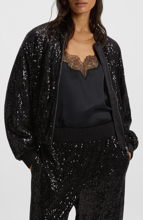 Jilloi Sequin Bomber Jacket